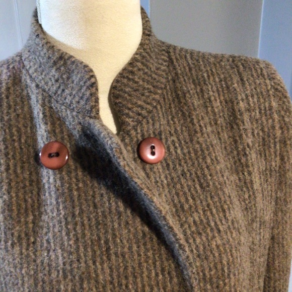 VINTAGE Marled Stripe Wool Coat EUC - Picture 5 of 10